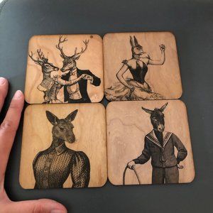 NEW Woodland Creatures Coasters - Set of 4